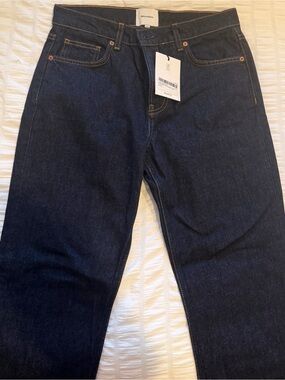 Reformation Dark Blue Straight-Leg Jeans
